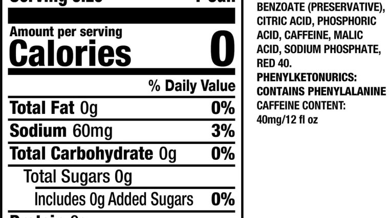 Dr pepper nutrition facts caffeine